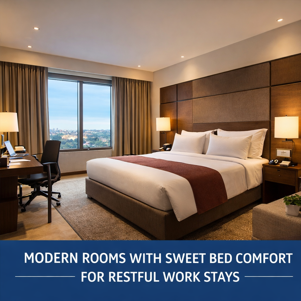 Modern Rooms with Sweet Bed Comfort for Restful Work Stays