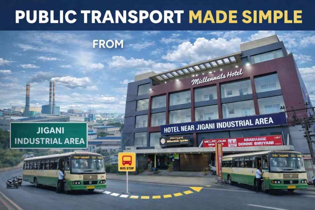 Public Transport Made Simple from Jigani Industrial Area to Millennials Hotel