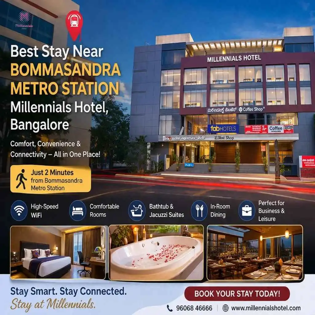 Best Stay Near Bommasandra Metro Station – Millennials Hotel, Bangalore