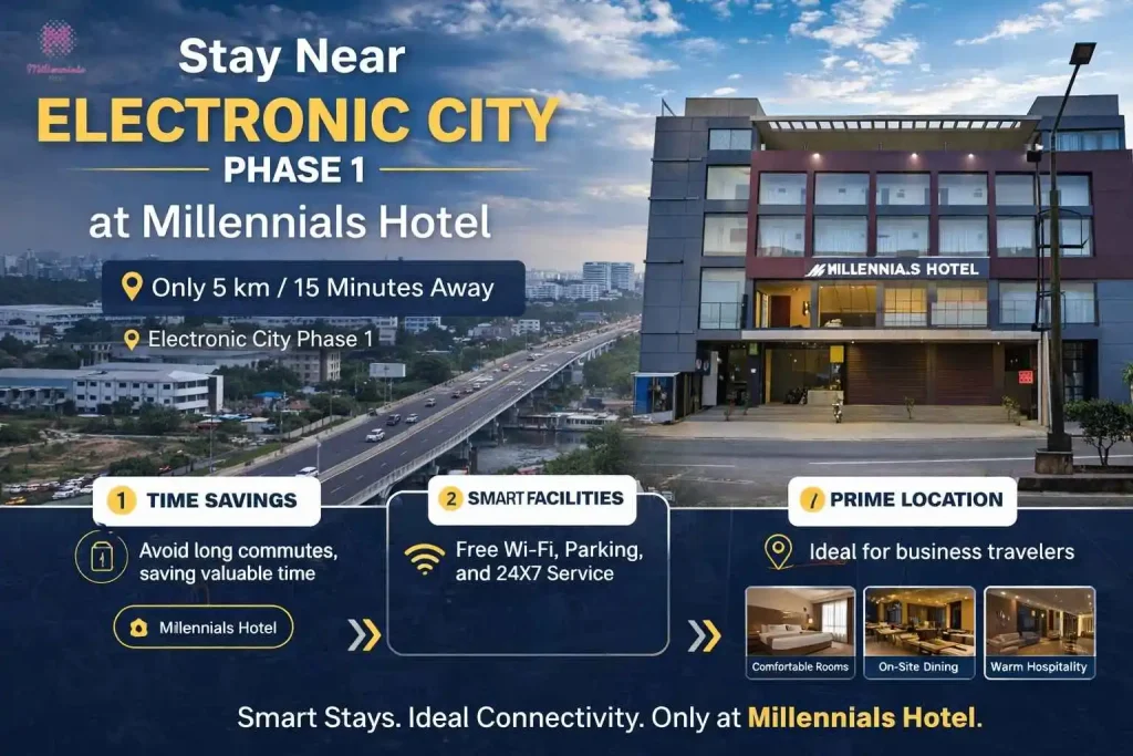 Stay Near Electronic City Phase 1 at Millennials Hotel