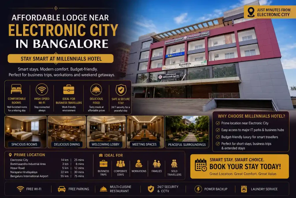 Affordable Lodge Near Electronic City in Bangalore – Stay Smart at Millennials Hotel