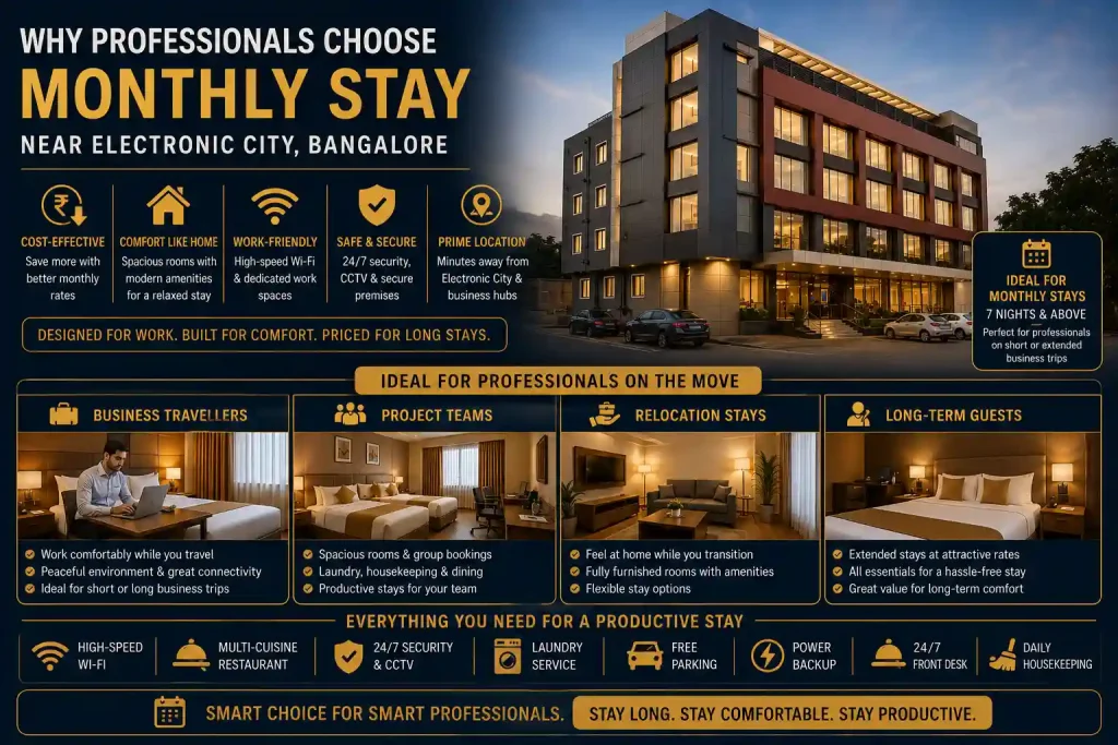 Why Professionals Choose Monthly Stay Near Electronic City Bangalore